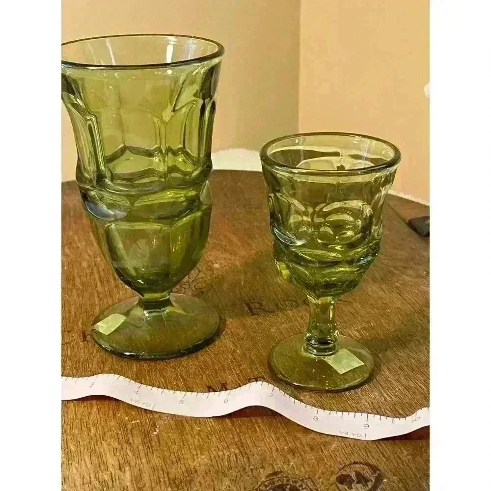 Green Fostoria Argus glasses.  Set of two.